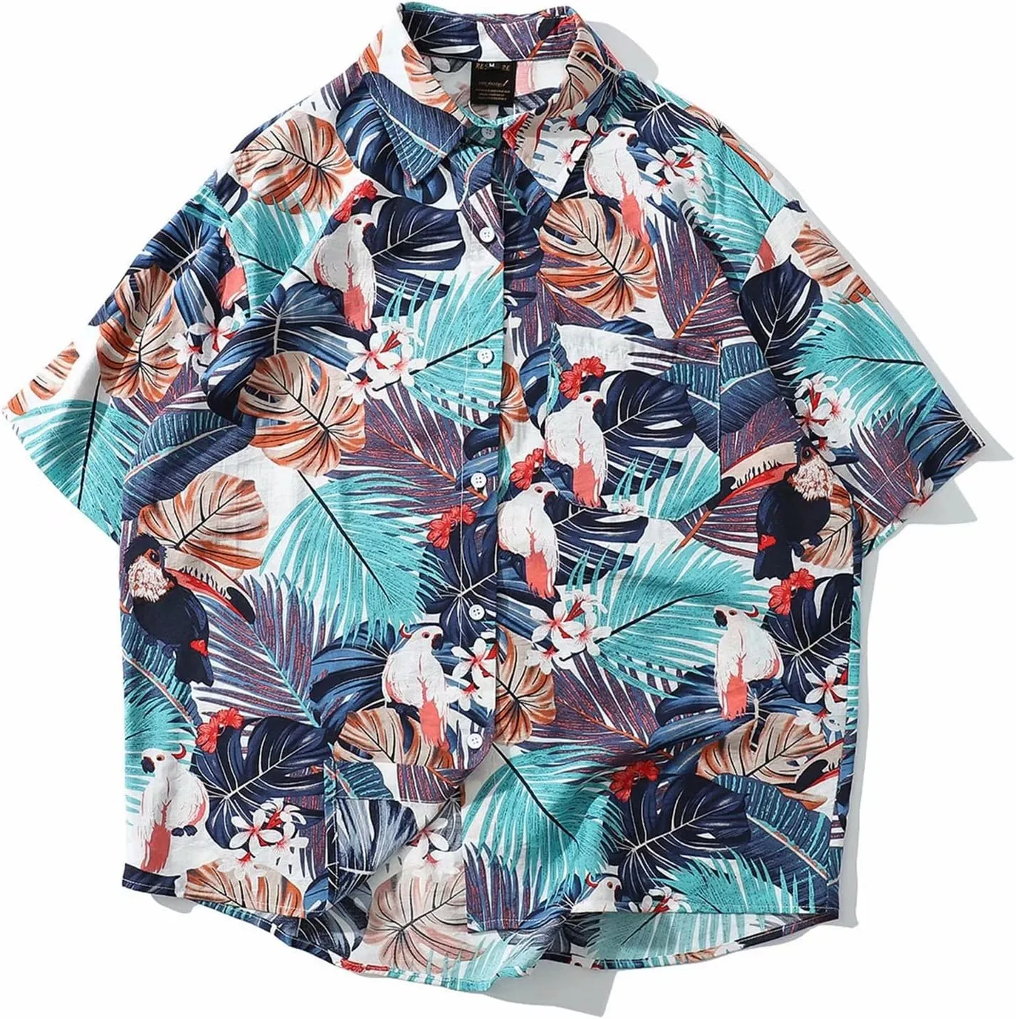 YLWX Casual Floral Shirts For Men, Short Sleeve Hawaiian Shirt, Beach Cardigans, Button Down Shirt, Lapel Loose Fit Tops
