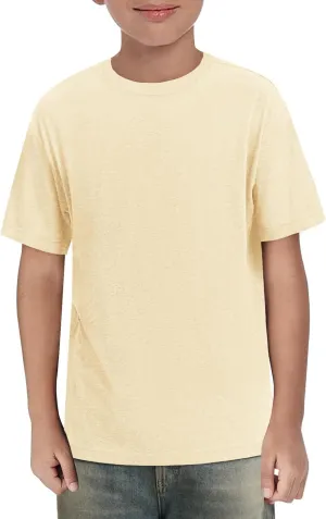 ZDC Boys Short Sleeve T Shirts Kids Summer Crewneck Tops Loose Fit Basic Tees 5-14 Years